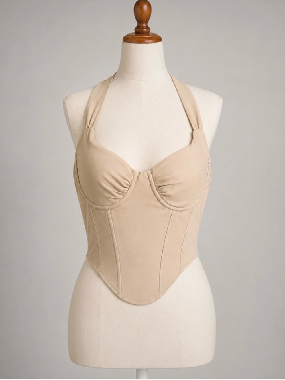 Halter Bustier Corset Top in Nude
